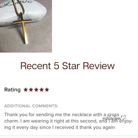 Men’s Gold Cross Necklace - Picture 13 of 14